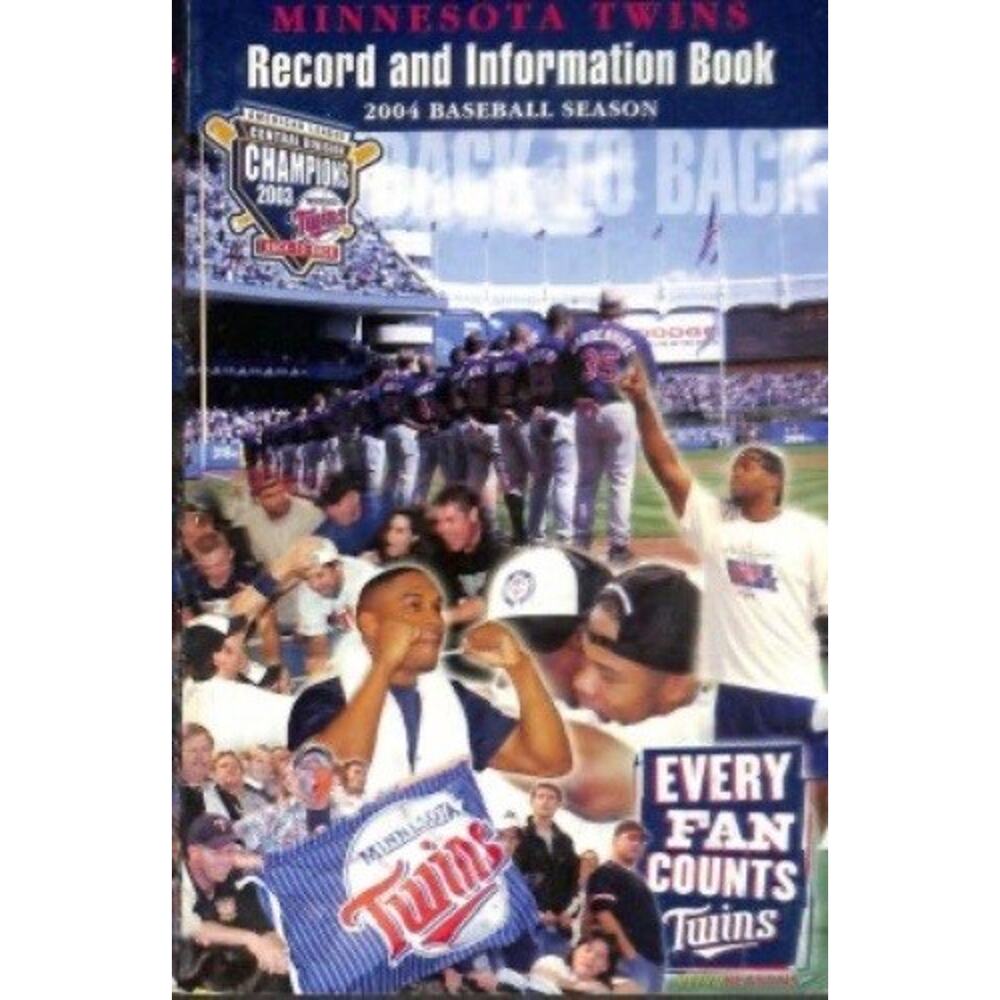 Minnesota Twins Record and Information Book 2004 Cover On 12x8in Metal Sign